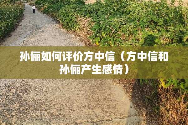 孙俪如何评价方中信（方中信和孙俪产生感情）