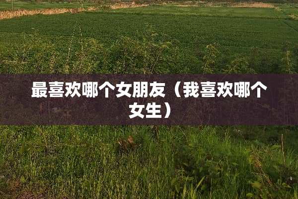 最喜欢哪个女朋友（我喜欢哪个女生）
