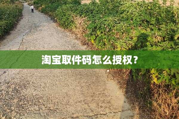 淘宝取件码怎么授权？