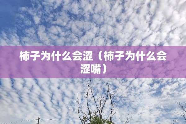 柿子为什么会涩（柿子为什么会涩嘴）