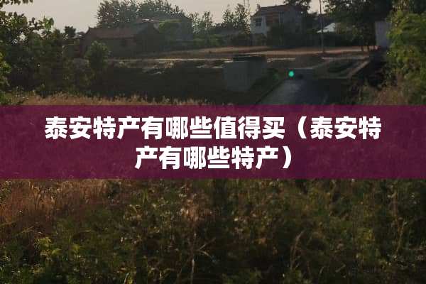 泰安特产有哪些值得买（泰安特产有哪些特产）