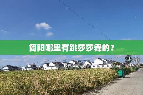 简阳哪里有跳莎莎舞的？