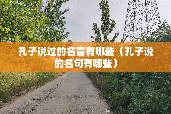 孔子说过的名言有哪些（孔子说的名句有哪些）