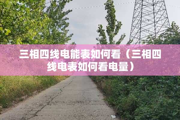 三相四线电能表如何看（三相四线电表如何看电量）