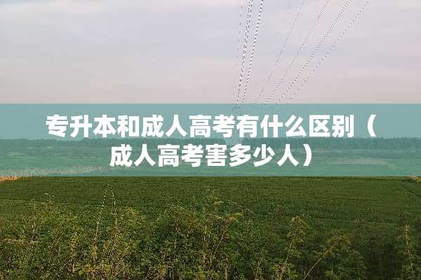 专升本和**高考有什么区别（**高考害多少人）