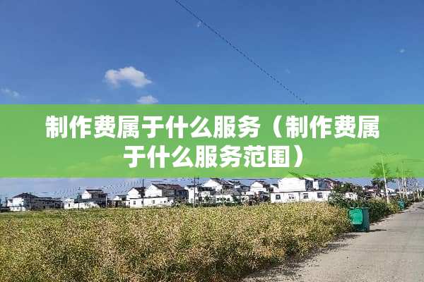 制作费属于什么服务（制作费属于什么服务范围）