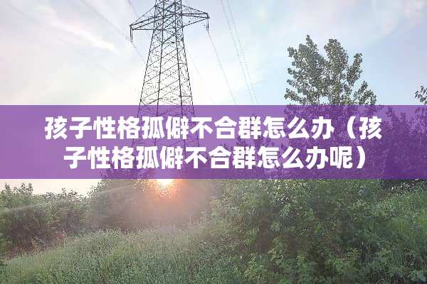 孩子性格孤僻不合群怎么办（孩子性格孤僻不合群怎么办呢）