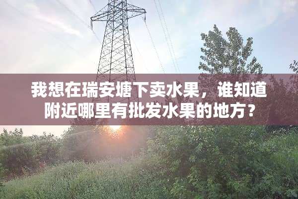 我想在瑞安塘下卖水果，谁知道附近哪里有批发水果的地方？