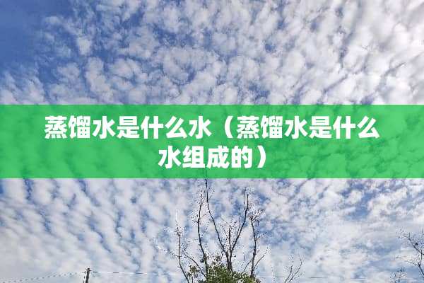 蒸馏水是什么水（蒸馏水是什么水组成的）