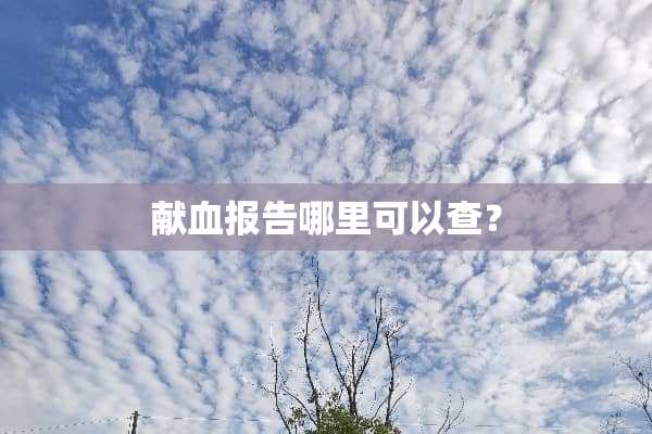 献血报告哪里可以查？