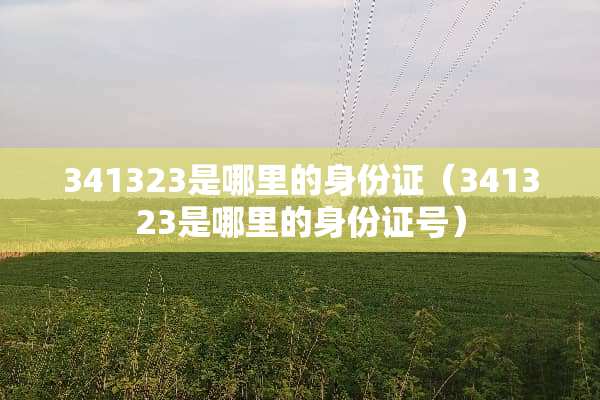 341323是哪里的***（341323是哪里的***号）
