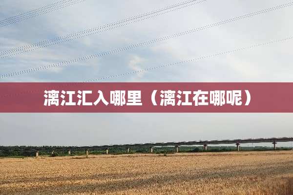 漓江汇入哪里（漓江在哪呢）