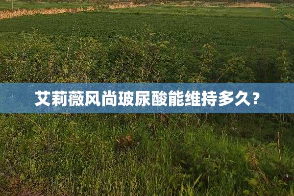 艾莉薇风尚玻尿酸能维持多久？