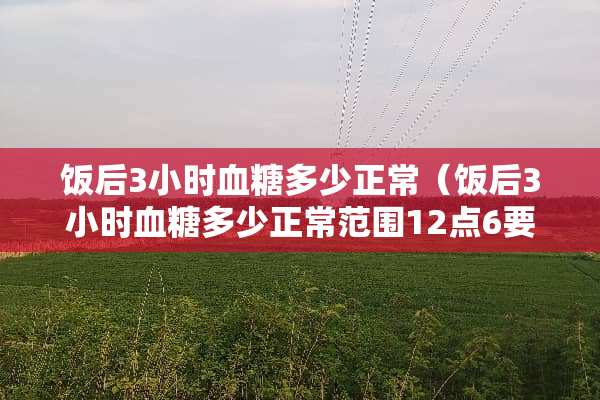 饭后3小时血糖多少正常（饭后3小时血糖多少正常范围12点6要吃什么药）
