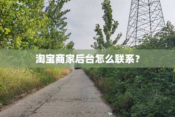 淘宝商家后台怎么联系？