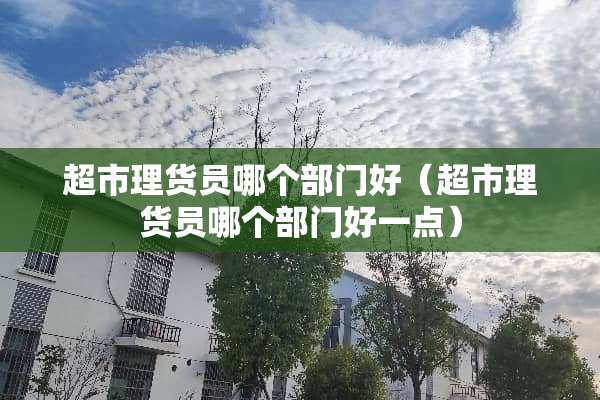 超市理货员哪个部门好（超市理货员哪个部门好一点）