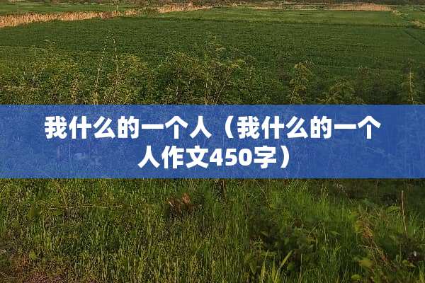 我什么的一个人（我什么的一个人作文450字）