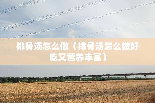 排骨汤怎么做（排骨汤怎么做好吃又营养丰富）