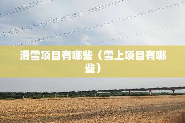 滑雪项目有哪些（雪上项目有哪些）