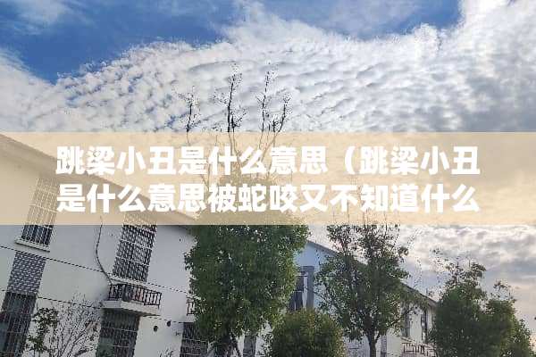 跳梁小丑是什么意思（跳梁小丑是什么意思被蛇咬又不知道什么蛇）