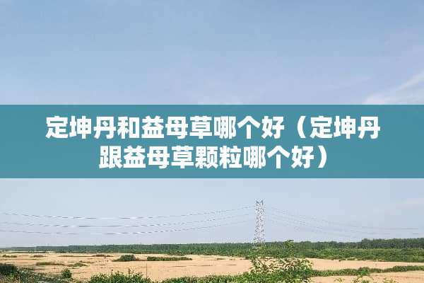 定坤丹和益母草哪个好（定坤丹跟益母草颗粒哪个好）