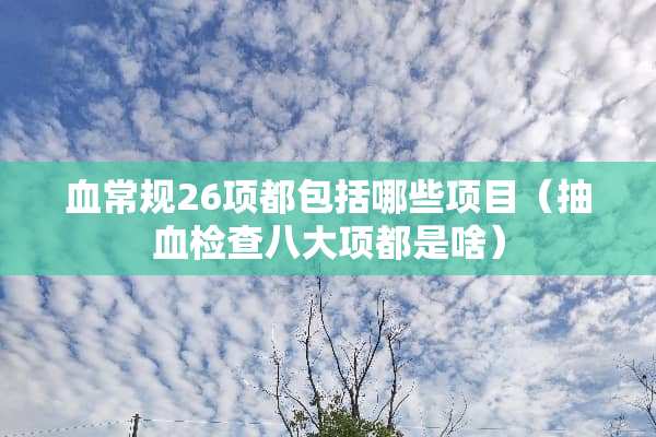 血常规26项都包括哪些项目（抽血检查八大项都是啥）