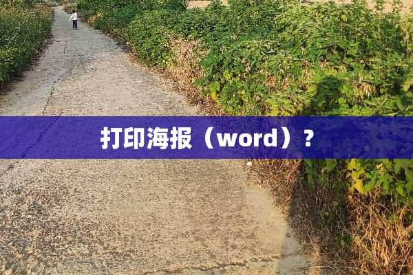 打印海报（word）？