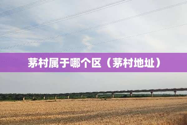茅村属于哪个区（茅村地址）