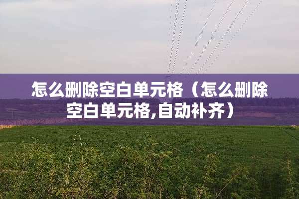 怎么删除空白单元格（怎么删除空白单元格,自动补齐）