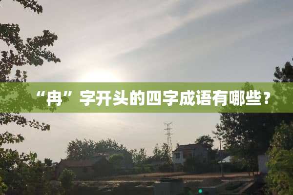 “冉”字开头的四字成语有哪些？