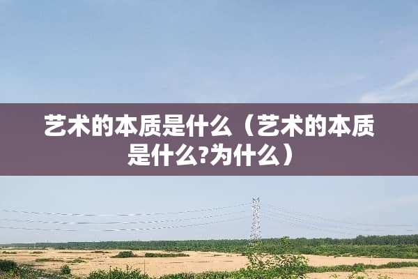 艺术的本质是什么（艺术的本质是什么?为什么）