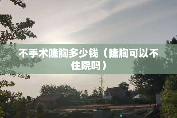 不手术隆胸多少钱（隆胸可以不住院吗）