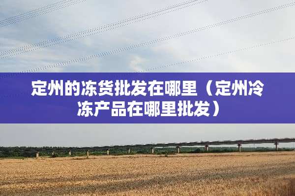 定州的冻货批发在哪里（定州冷冻产品在哪里批发）