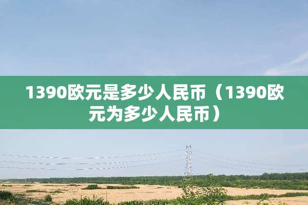 1390欧元是多少人民币（1390欧元为多少人民币）