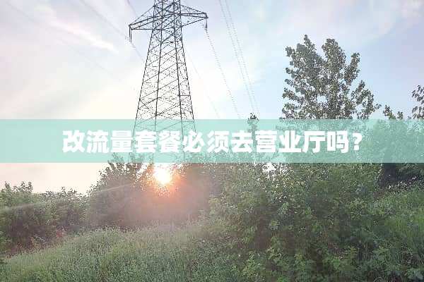 改流量套餐必须去营业厅吗？