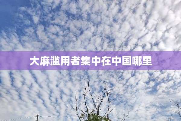**滥用者集中在中国哪里