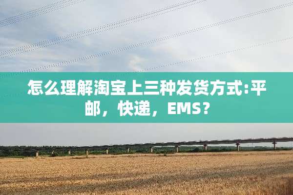 怎么理解淘宝上三种发货方式:平邮，快递，EMS？