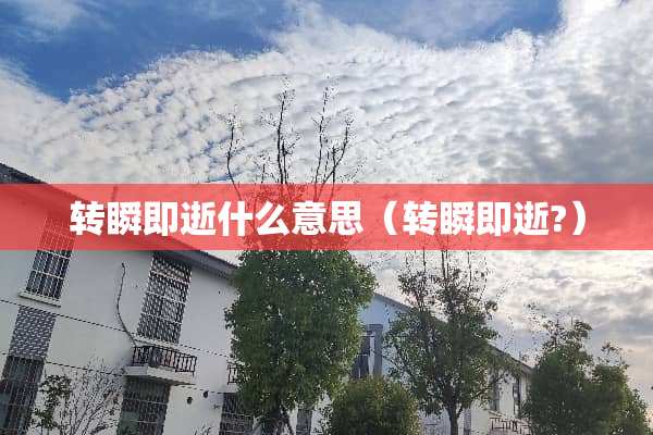 转瞬即逝什么意思（转瞬即逝?）