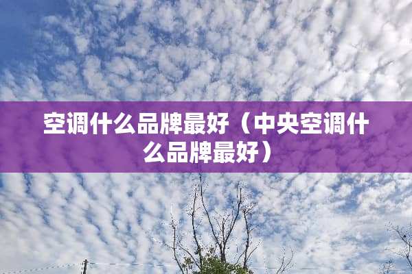 空调什么品牌最好（**空调什么品牌最好）
