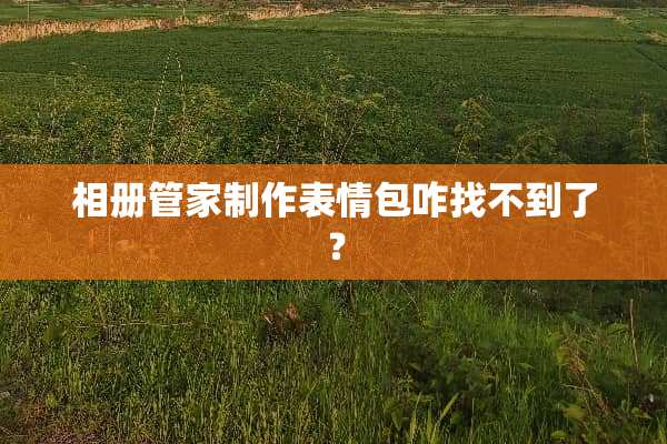 相册管家制作表情包咋找不到了？