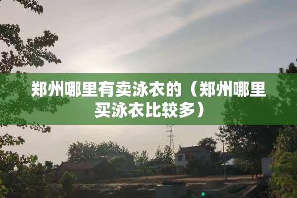 郑州哪里有卖泳衣的（郑州哪里买泳衣比较多）