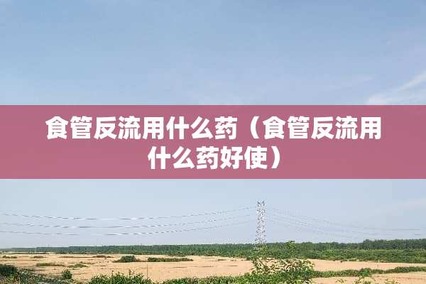 食管反流用什么药（食管反流用什么药好使）