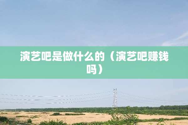 演艺吧是做什么的（演艺吧赚钱吗）