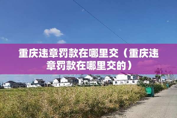 重庆违章罚款在哪里交（重庆违章罚款在哪里交的）