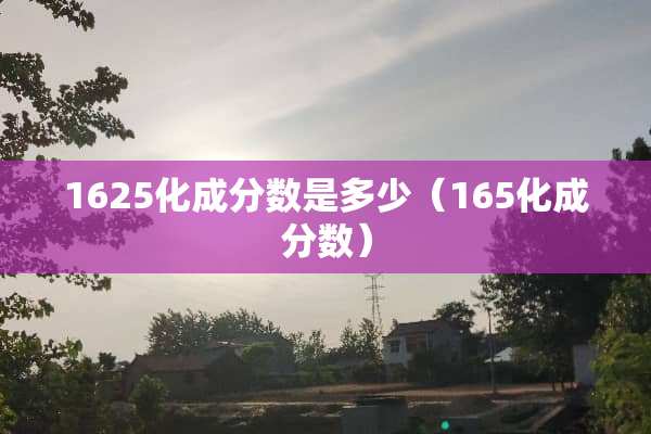 1625化成分数是多少（165化成分数）