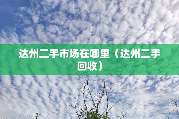 达州二手市场在哪里（达州二手回收）