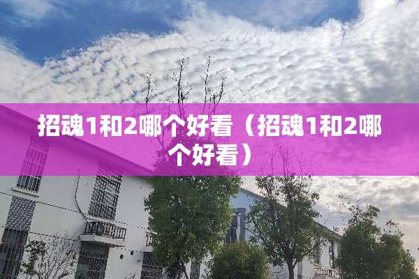 招魂1和2哪个好看（招魂1和2哪个好看）