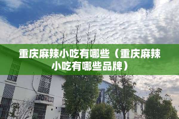 重庆麻辣小吃有哪些（重庆麻辣小吃有哪些品牌）