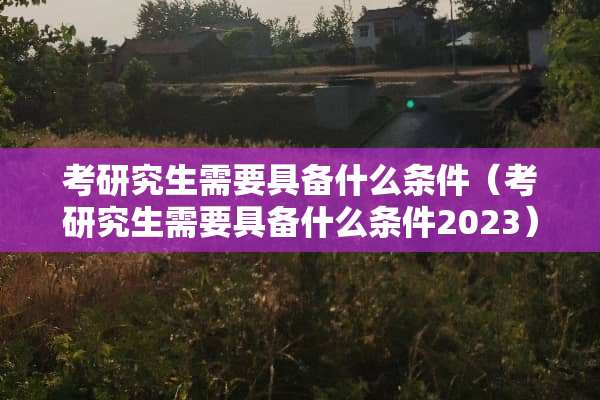 考研究生需要具备什么条件（考研究生需要具备什么条件2023）