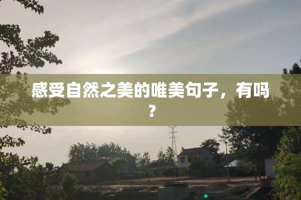 感受自然之美的唯美句子，有吗？